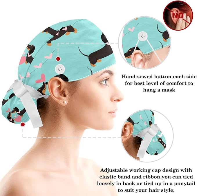 Ethnic Aztec Pattern Adjustable Scrub Cap Hat - Image 3