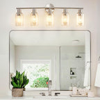 DLLT 5-Light Bathroom Light Fixtures: Nickel Modern Vanity Lights - Image 5