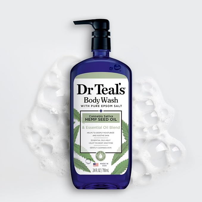 Dr Teal's Body Wash with Pure Epsom Salt, Cannabis Sativa Hemp Seed Oil - Image 7