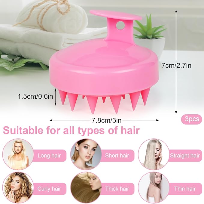 Oligei Scalp Massager 3 Pack, Shampoo Brush, Hair Scrubber - Image 2