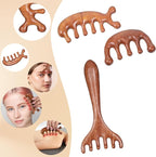 EupHHonycs 3 Pcs Wooden Head Scalp Massager Comb, Wooden Wide Tooth Comb - Image 3