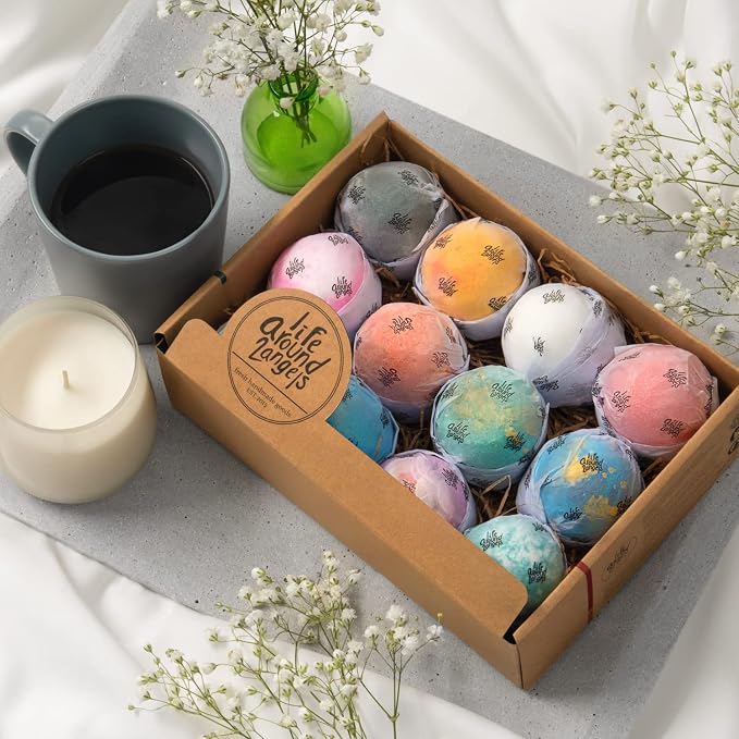 LifeAround2Angels New Faviorite Bath Bombs Gift Set 12 Pack Made in USA Fizzies - Image 2