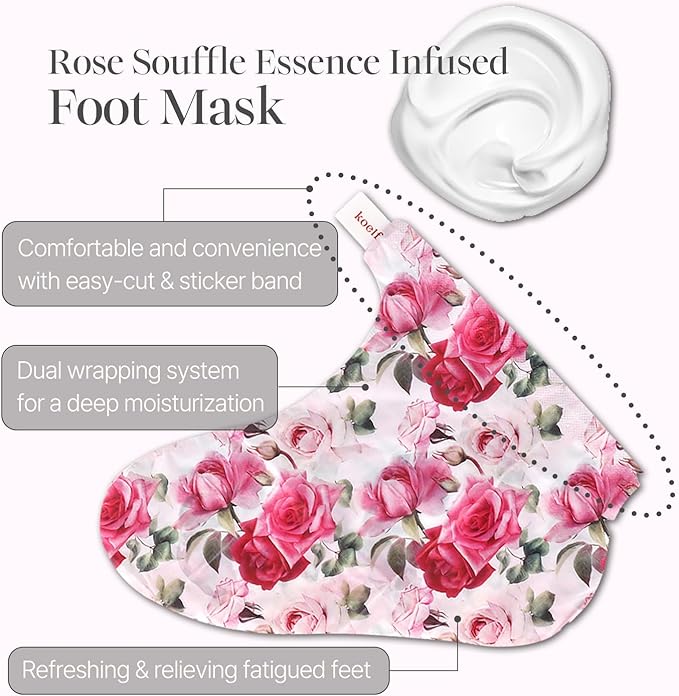koelf Rose Petal Satin Foot Mask - Image 5