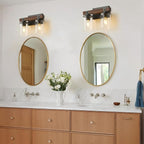 GoYeel Farmhouse Vanity Lights for Bathroom, Wooden Rustic Vanity Lighting - Image 5