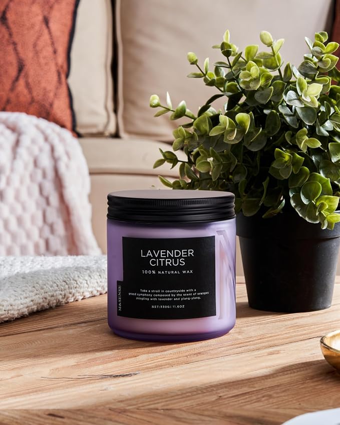 M&SENSE Lavender Citrus Home Scented Candles, 11.6oz Natural Soy Wax, 70 Hours - Image 7