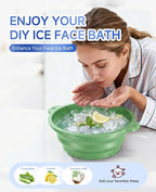 Face Bowl for Ice with Built-in Ice Tray – Collapsible Silicone Facial Ice Bath - Image 2