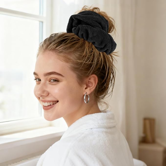 Wecoe Hair Towel Scrunchies 2pcs Soft Absorbent Large Microfiber Hair Drying - Image 2