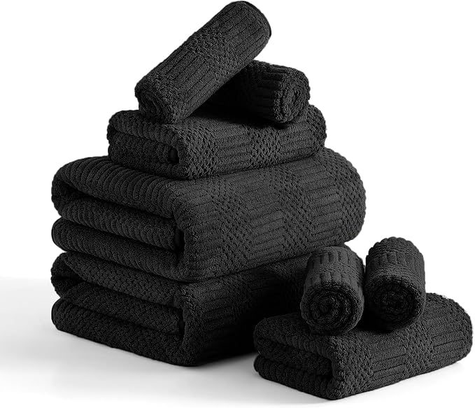 8 Piece Bath Towel Set-2 Oversized Bath Sheets, 2 Hand Towels, 4 by Ycosy