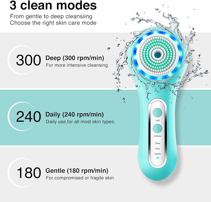 UMICKOO Electric Facial Cleansing Brush, 2-Way Rotating Face Scrubber - Image 4