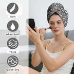 VOOVA & MOVAS Dark Gray Microfiber Hair Towel Wrap - Image 2