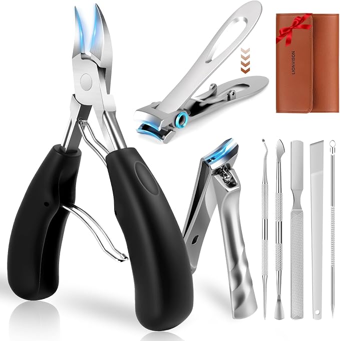 LIONVISON Ingrown Toenail Removal Kit: 8 Pcs Professional Toenail Clippers by WelcometovisitLIONVISON