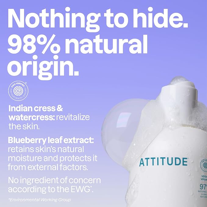 ATTITUDE Bubble Bath, EWG Verified, Plant and Mineral-Based, Dermatologically - Image 3