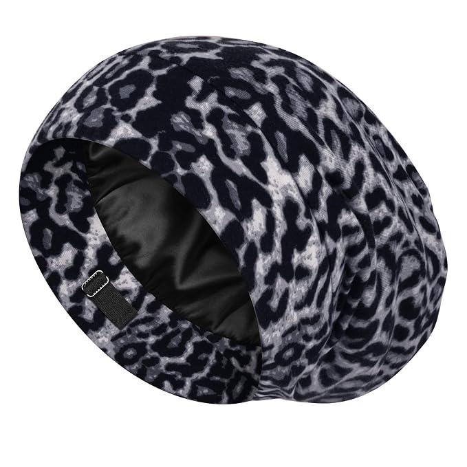 LULUSILK 100% Mulberry Silk Lined Sleep Cap, No More Frizzy Tangled Hair by LULUSILK