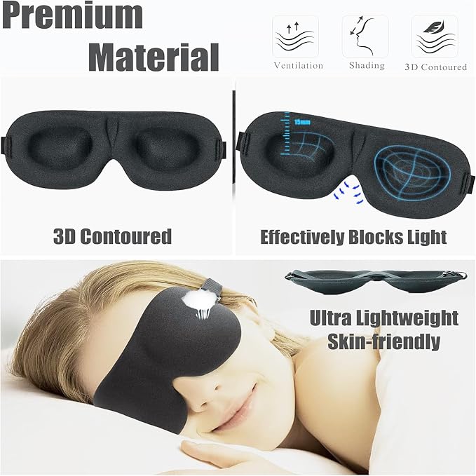 Soft 3D Blackout Sleep Eye Mask 1 Pack - Image 3