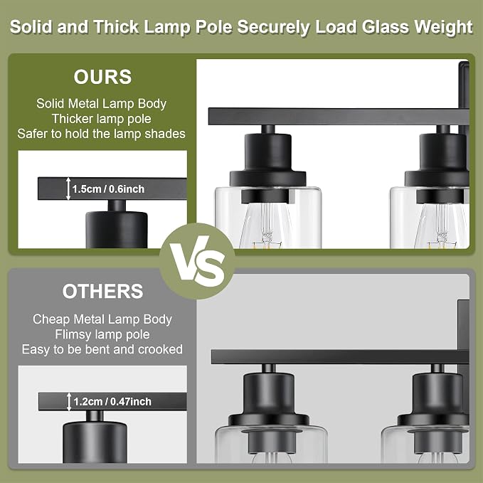 Unicozin Modern Bathroom Light Fixtures, 4 Light Vanity Lights Over Mirror - Image 4