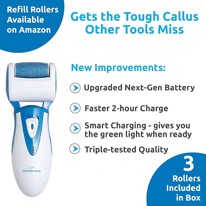 Electric Callus Remover: Own Harmony Professional Pedicure Tools Foot Care - Image 6