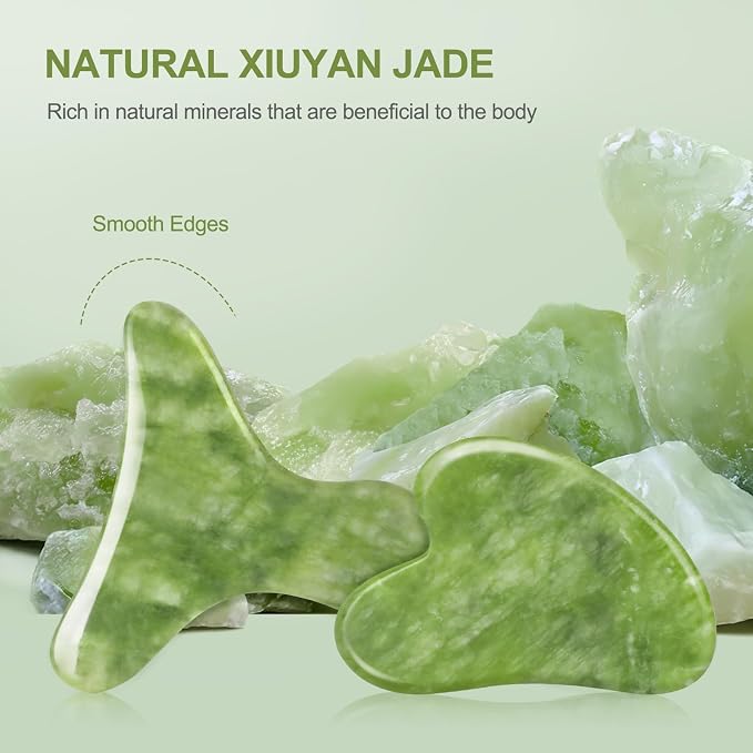 Jade Stone Gua Sha Massage Tool Set Larger Guasha Board - Image 6