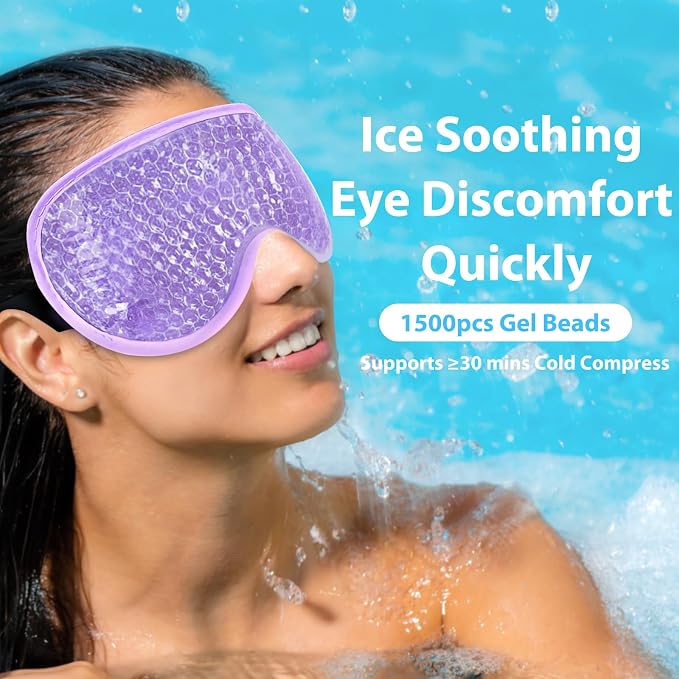 BeeVines Gel Eye Mask, 2 Pack Cooling Ice Masks - Image 5