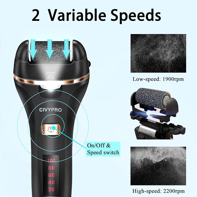 Electric Foot Callus Remover- Long Service Time, Rechargeable Electronic Foot - Image 4