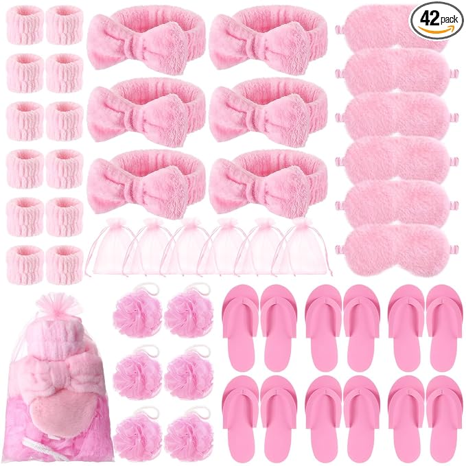 Moucuny 42 Pcs Summer Spa Sleepover Party Supplies Bulk by Moucuny