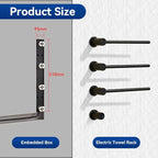 Electric Towel Warmer Concealed, Swivel Heated Towel Rack - Image 2