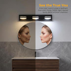 3-Light Bathroom Vanity Light Over Mirror, Matte Black LED Vanity Lighting - Image 4