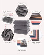 Lumimi Towels 3 Piece Very Soft Microfiber Bath Sheet Towel Set Super Absorbent - Image 4