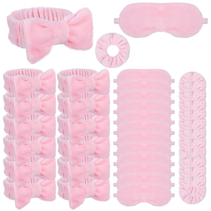36 PCS Spa Headband Bulk, Girls Spa Headband Pink Makeup Headbands Eye Mask - Image 8