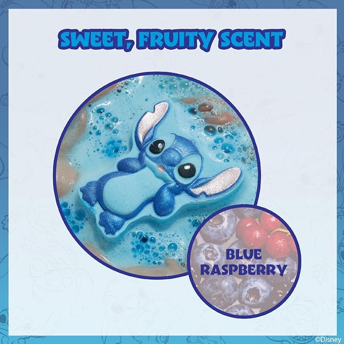 Stitch Bath Bombs for Kids, Fun Bright Rainbow Colors, Raspberry Scented for - Image 4