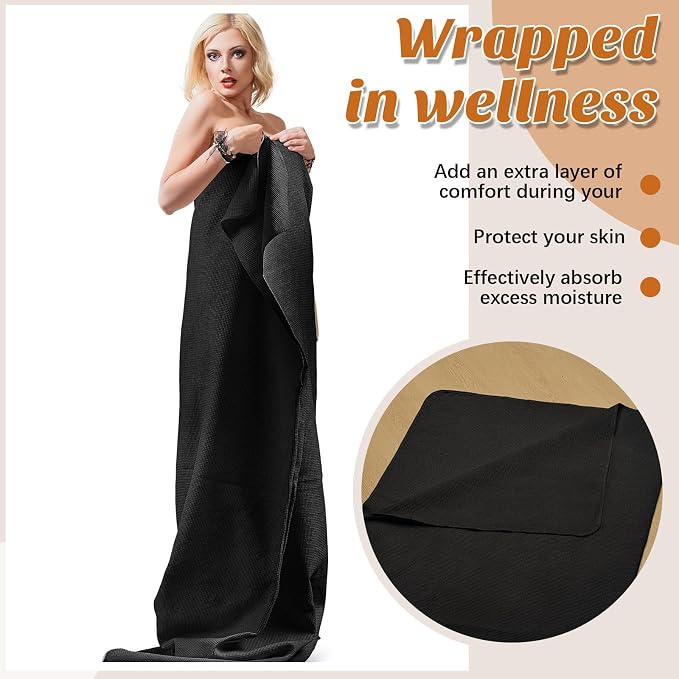 Juexica 1 Pack 70" x 30" Sauna Blanket Insert Towel Cotton Soft Waffle - Image 4