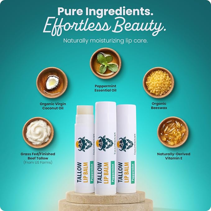 Moisturizing Tallow Lip Balm – Grass-Fed Beef Tallow - Image 4
