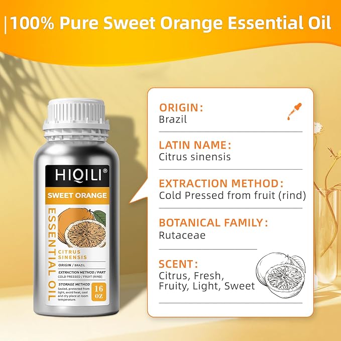 HIQILI 16 Fl Oz Orange Essential Oil, Pure and Natural - Image 3
