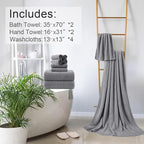 8-Piece Gray Bath Towels Set, 2 Oversized Large Bath Towels Sheet, 2 Hand - Image 6