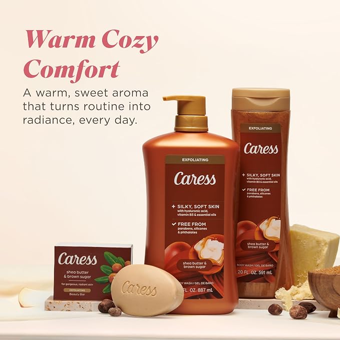 Caress Body Wash for Women, Shea Butter & Brown Sugar, Hydrating and - Image 8