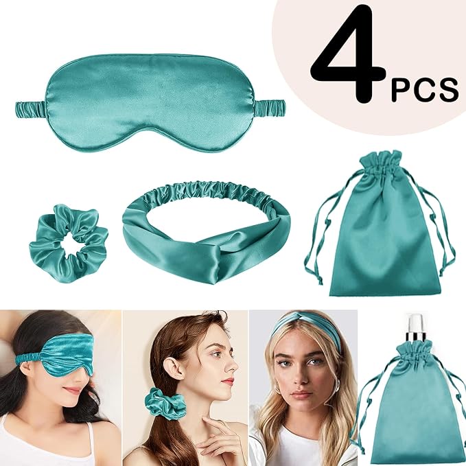4Pcs Silk Sleep Masks Satin Eye Mask Silky Eyes Cover Blindfold Eyeshade - Image 2
