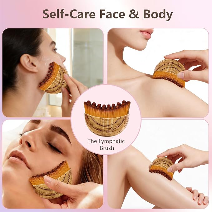 Lymphatic Contour Face Brush, Super Soft Manual Lymphatic Drainage Massager - Image 7