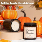 Auelife Fall Candle, Caramel Pumpkin Scented Candle – Fall Soy Candles - Image 2