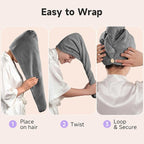 Umisleep 2 Pack Microfiber Hair Towel Wrap - Image 6