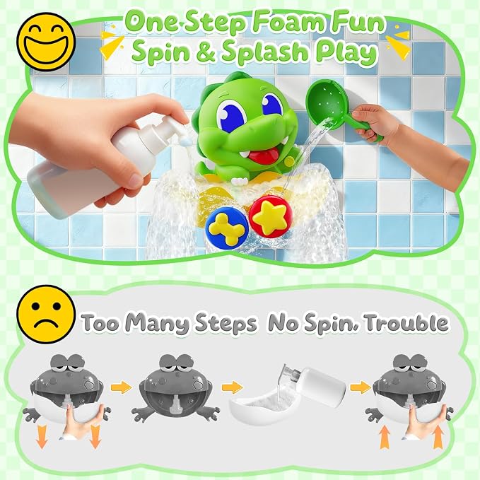 Dinosaur Baby Bath Toys for 1 2 3 Year Old Boys, Dino Bath Bubble Machine - Image 3