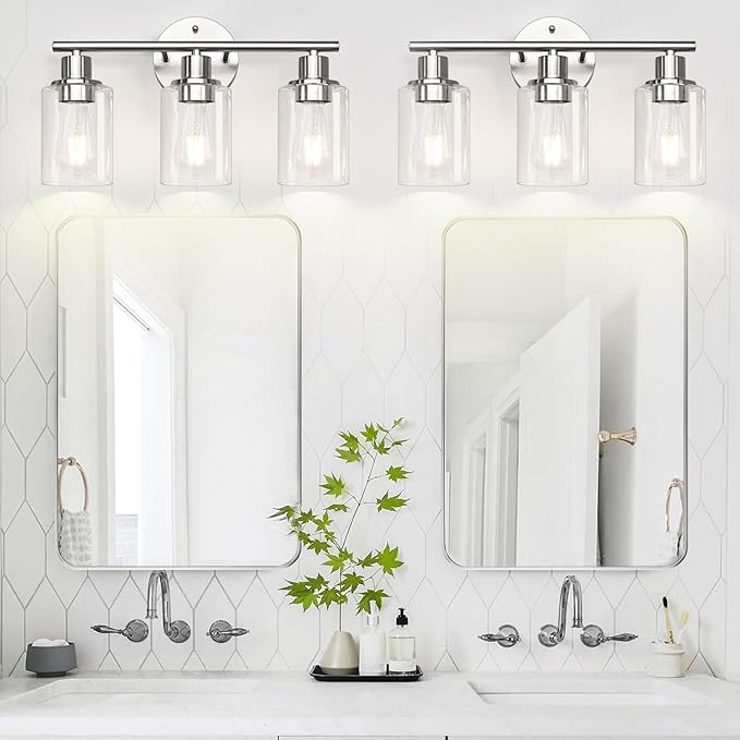 Zarbitta 3-Light Bathroom Light Fixtures, Brushed Nickel Vanity Light, - Image 5