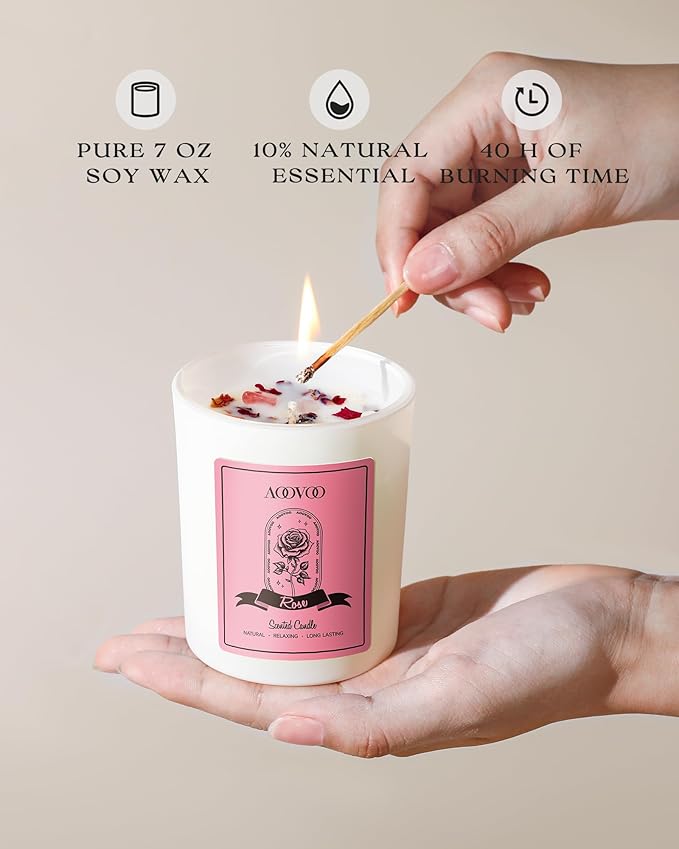 AOOVOO Rose Scented Candles for Women - Image 4