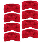 Ondder Spa Headband for Washing Face 8 Pack Red Skincare Headbands for Women by Ondder