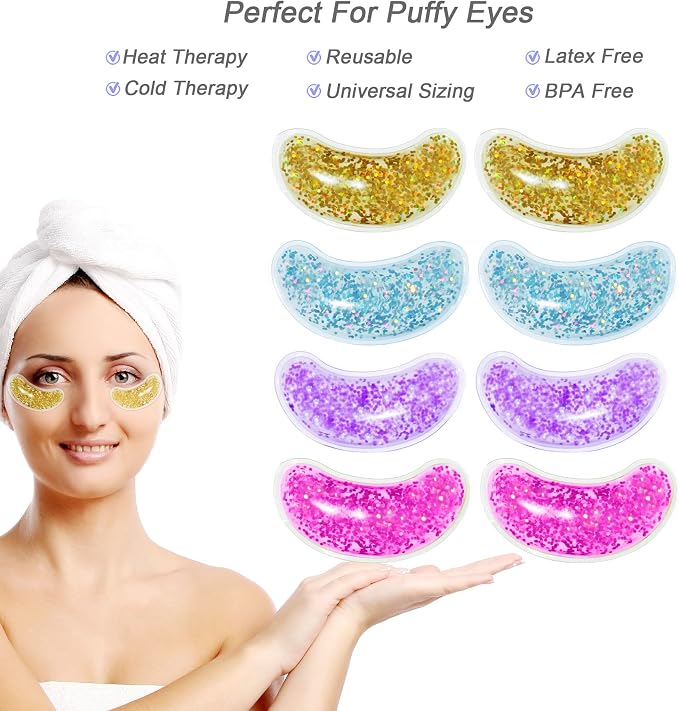Under Eye Patches for Puffy Eyes, Reusable Ice Gel Eye Pad Cooling Eye Patch - Image 3
