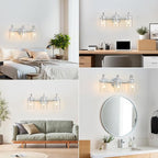 3 Lights Vanity Light, Polished Chrome Bathroom Wall Light Fixture Over Mirror - Image 6