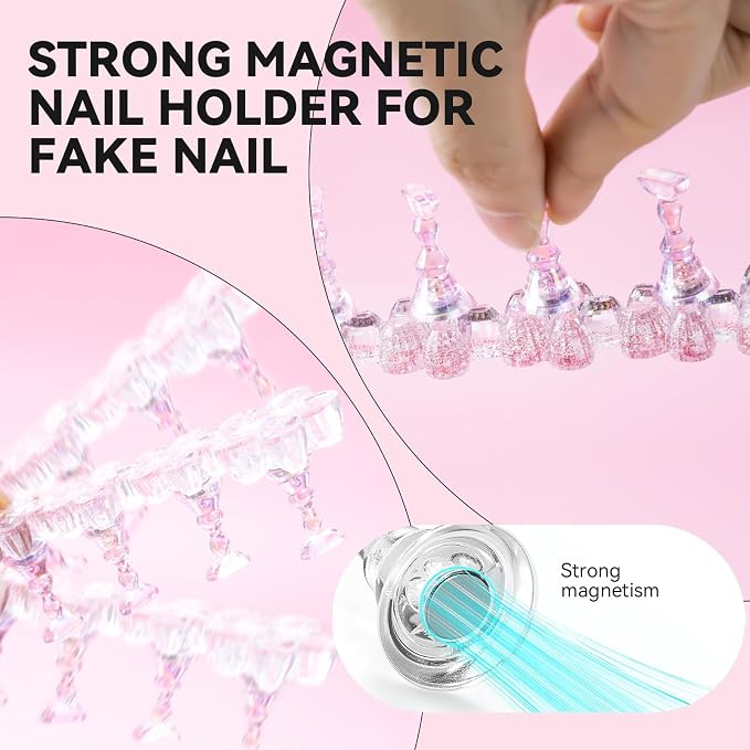 Nail Stand for Press On Fake Nails Painting Display Practice, Powerful Magnetic - Image 4