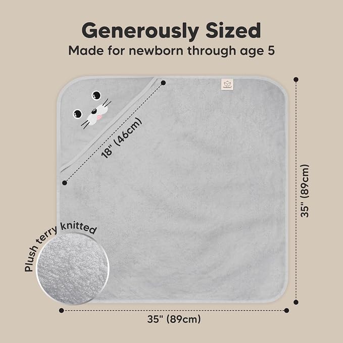 KeaBabies Hooded Baby Towel for Newborn - Image 4