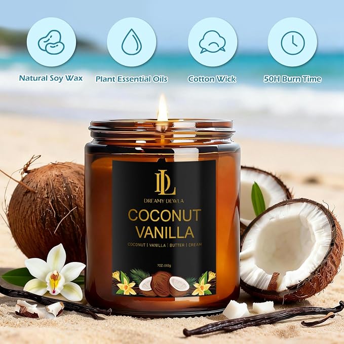 6 Pack Scented Candles Set, 42oz 300 Hour Long Lasting Candle, Soy Candles - Image 2