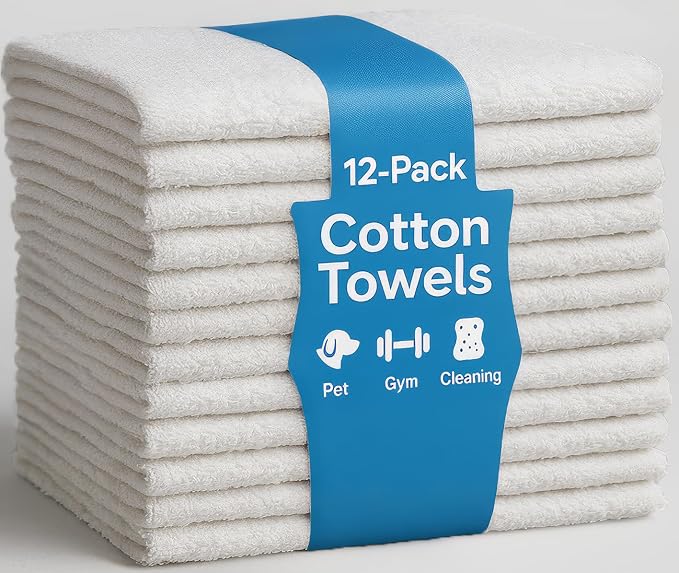JMR White Bath Towels Bulk Pack of 12 by JmrUsaInc