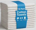 JMR White Bath Towels Bulk Pack of 12 by JmrUsaInc