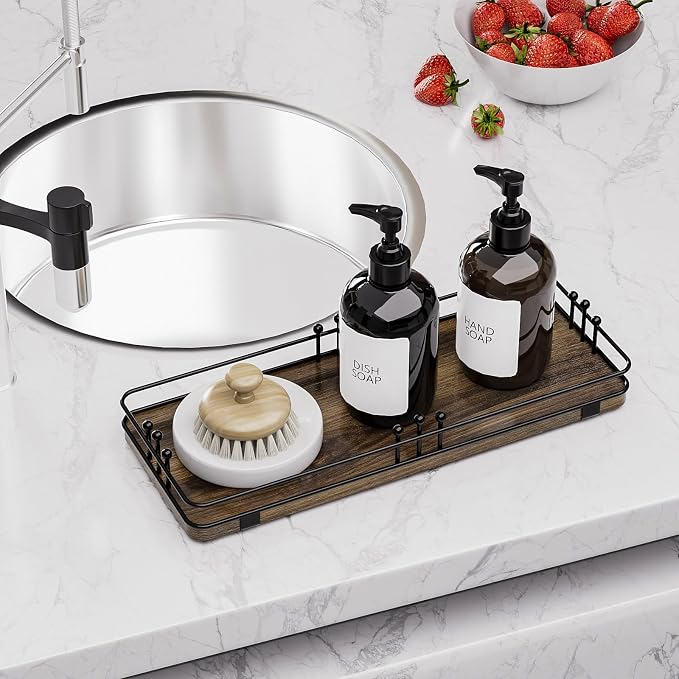 Bathroom Vanity Tray for Countertop Toiletries Perfume Makeup Soap Dispenser - Image 5